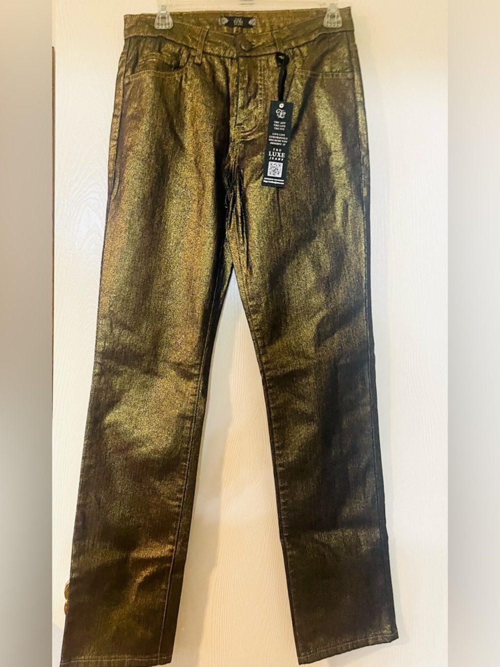 Tru Luxe Metallic Gold Skinny Jeans